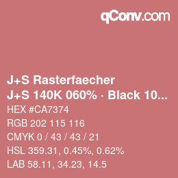 Farbcode: J+S Rasterfaecher - J+S 140K 060% · Black 10% | qconv.com
