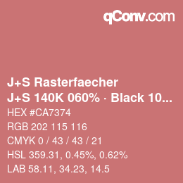 Color code: J+S Rasterfaecher - J+S 140K 060% · Black 10% | qconv.com