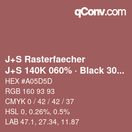 Farbcode: J+S Rasterfaecher - J+S 140K 060% · Black 30% | qconv.com