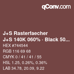 Farbcode: J+S Rasterfaecher - J+S 140K 060% · Black 50% | qconv.com