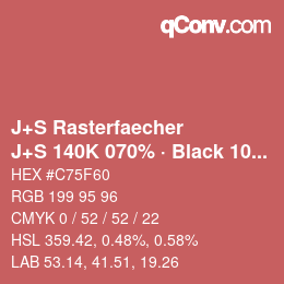 Farbcode: J+S Rasterfaecher - J+S 140K 070% · Black 10% | qconv.com