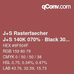 Farbcode: J+S Rasterfaecher - J+S 140K 070% · Black 30% | qconv.com