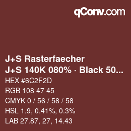 Farbcode: J+S Rasterfaecher - J+S 140K 080% · Black 50% | qconv.com