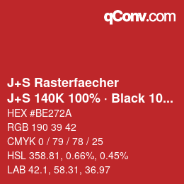 Farbcode: J+S Rasterfaecher - J+S 140K 100% · Black 10% | qconv.com