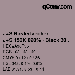 Code couleur: J+S Rasterfaecher - J+S 150K 020% · Black 30% | qconv.com
