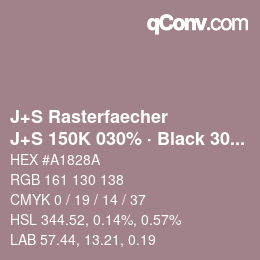 Farbcode: J+S Rasterfaecher - J+S 150K 030% · Black 30% | qconv.com