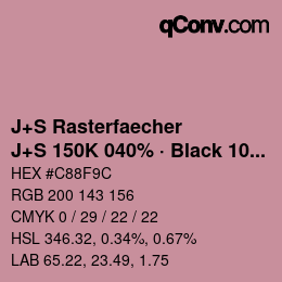 カラーコード: J+S Rasterfaecher - J+S 150K 040% · Black 10% | qconv.com
