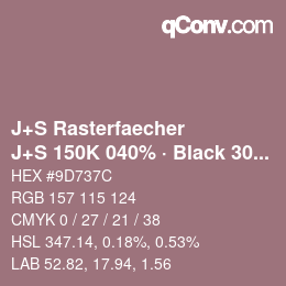 Farbcode: J+S Rasterfaecher - J+S 150K 040% · Black 30% | qconv.com