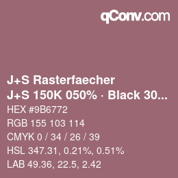 Farbcode: J+S Rasterfaecher - J+S 150K 050% · Black 30% | qconv.com