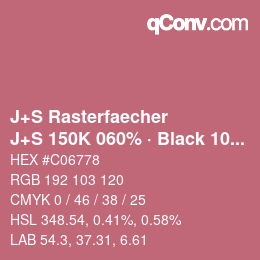 Farbcode: J+S Rasterfaecher - J+S 150K 060% · Black 10% | qconv.com