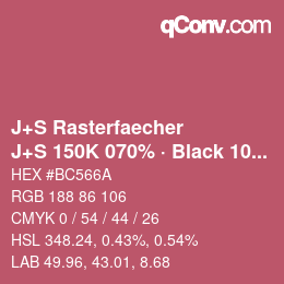 Code couleur: J+S Rasterfaecher - J+S 150K 070% · Black 10% | qconv.com