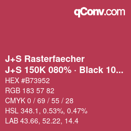 Farbcode: J+S Rasterfaecher - J+S 150K 080% · Black 10% | qconv.com