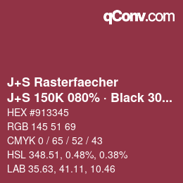 Farbcode: J+S Rasterfaecher - J+S 150K 080% · Black 30% | qconv.com