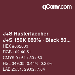 Code couleur: J+S Rasterfaecher - J+S 150K 080% · Black 50% | qconv.com