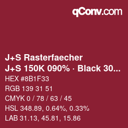 Code couleur: J+S Rasterfaecher - J+S 150K 090% · Black 30% | qconv.com