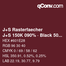Code couleur: J+S Rasterfaecher - J+S 150K 090% · Black 50% | qconv.com