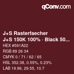 Farbcode: J+S Rasterfaecher - J+S 150K 100% · Black 50% | qconv.com