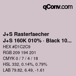 Code couleur: J+S Rasterfaecher - J+S 160K 010% · Black 10% | qconv.com