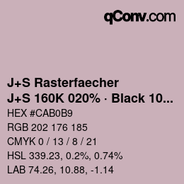 Code couleur: J+S Rasterfaecher - J+S 160K 020% · Black 10% | qconv.com