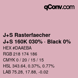 Code couleur: J+S Rasterfaecher - J+S 160K 030% · Black 0% | qconv.com