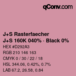 Farbcode: J+S Rasterfaecher - J+S 160K 040% · Black 0% | qconv.com