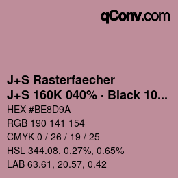 Farbcode: J+S Rasterfaecher - J+S 160K 040% · Black 10% | qconv.com