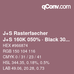 Farbcode: J+S Rasterfaecher - J+S 160K 050% · Black 30% | qconv.com