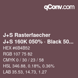 Color code: J+S Rasterfaecher - J+S 160K 050% · Black 50% | qconv.com