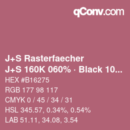 Code couleur: J+S Rasterfaecher - J+S 160K 060% · Black 10% | qconv.com