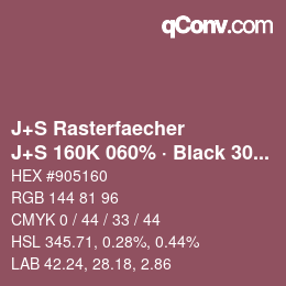 Code couleur: J+S Rasterfaecher - J+S 160K 060% · Black 30% | qconv.com