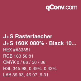 Code couleur: J+S Rasterfaecher - J+S 160K 080% · Black 10% | qconv.com