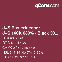 Farbcode: J+S Rasterfaecher - J+S 160K 080% · Black 30% | qconv.com