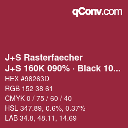 Code couleur: J+S Rasterfaecher - J+S 160K 090% · Black 10% | qconv.com