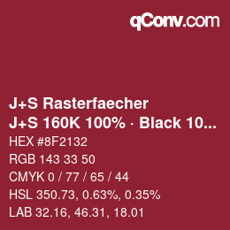 Code couleur: J+S Rasterfaecher - J+S 160K 100% · Black 10% | qconv.com