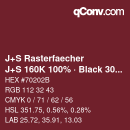 Farbcode: J+S Rasterfaecher - J+S 160K 100% · Black 30% | qconv.com