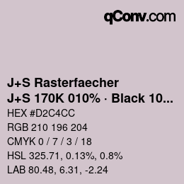 Farbcode: J+S Rasterfaecher - J+S 170K 010% · Black 10% | qconv.com
