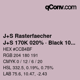 Farbcode: J+S Rasterfaecher - J+S 170K 020% · Black 10% | qconv.com