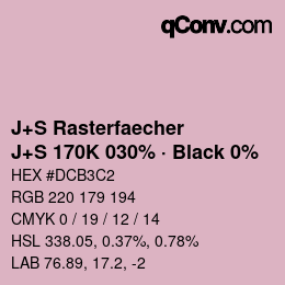 Farbcode: J+S Rasterfaecher - J+S 170K 030% · Black 0% | qconv.com