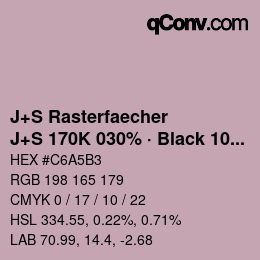Code couleur: J+S Rasterfaecher - J+S 170K 030% · Black 10% | qconv.com