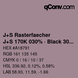 Farbcode: J+S Rasterfaecher - J+S 170K 030% · Black 30% | qconv.com