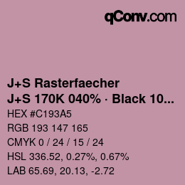 Farbcode: J+S Rasterfaecher - J+S 170K 040% · Black 10% | qconv.com