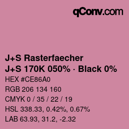 Farbcode: J+S Rasterfaecher - J+S 170K 050% · Black 0% | qconv.com