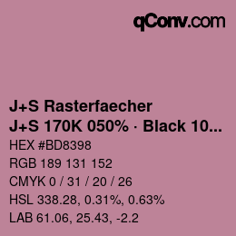 Code couleur: J+S Rasterfaecher - J+S 170K 050% · Black 10% | qconv.com