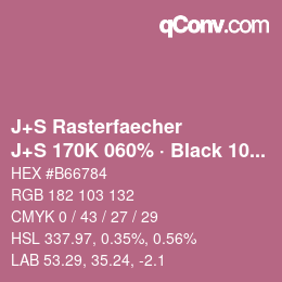 Code couleur: J+S Rasterfaecher - J+S 170K 060% · Black 10% | qconv.com