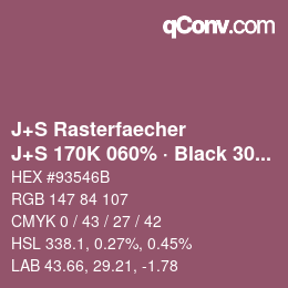 Farbcode: J+S Rasterfaecher - J+S 170K 060% · Black 30% | qconv.com