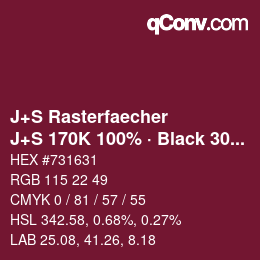 Farbcode: J+S Rasterfaecher - J+S 170K 100% · Black 30% | qconv.com