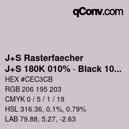 Farbcode: J+S Rasterfaecher - J+S 180K 010% · Black 10% | qconv.com