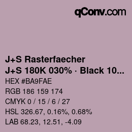 Code couleur: J+S Rasterfaecher - J+S 180K 030% · Black 10% | qconv.com