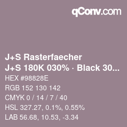 カラーコード: J+S Rasterfaecher - J+S 180K 030% · Black 30% | qconv.com