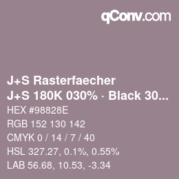 Color code: J+S Rasterfaecher - J+S 180K 030% · Black 30% | qconv.com